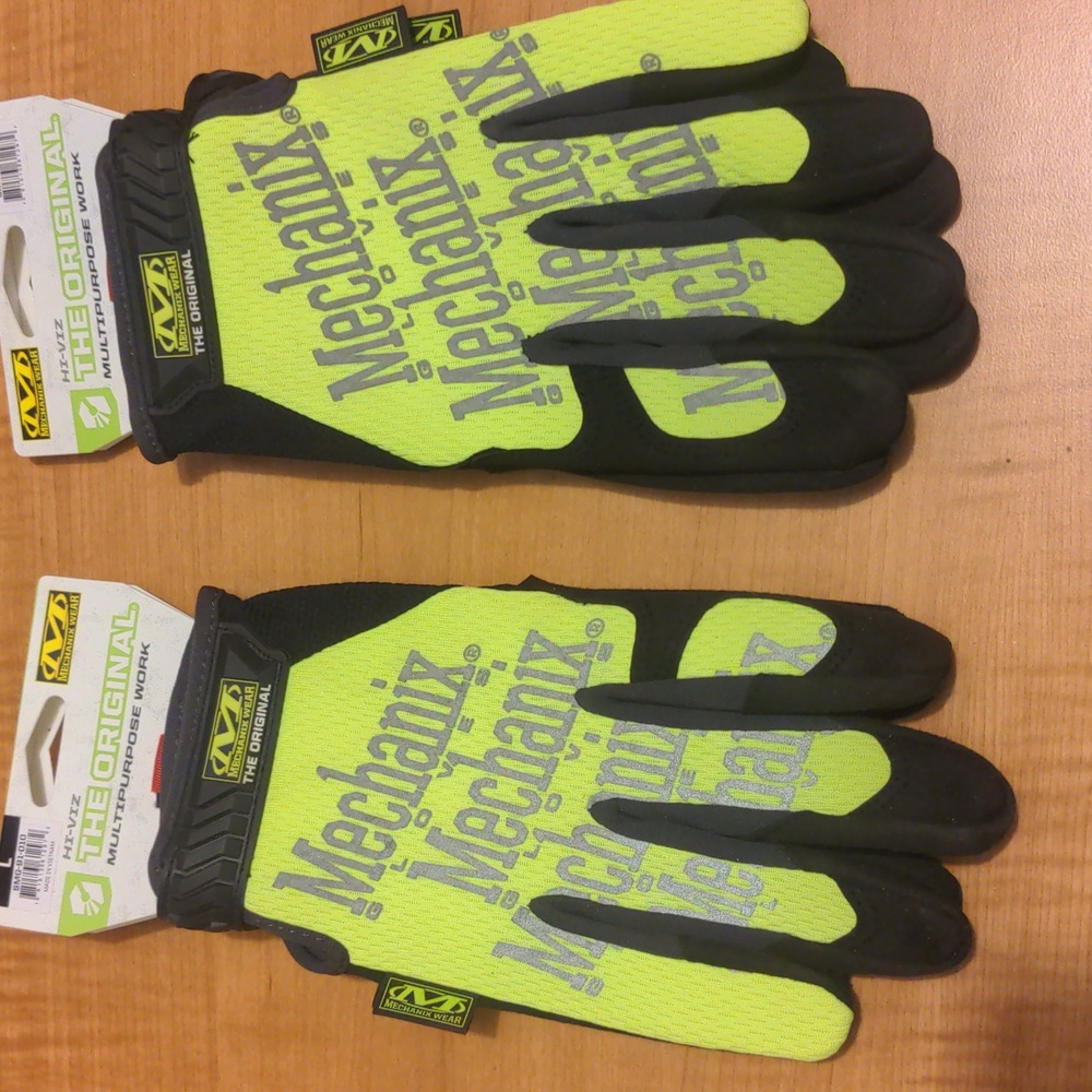 Mechanix wear hi Viz work gloves size large new with tags 2 pair